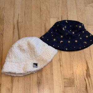 Cozy Cream and Navy Star Bucket Hats